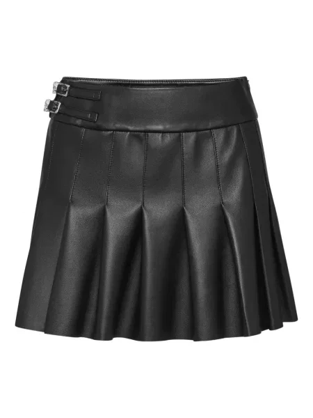 Fustă din piele Philipp Plein plisată negru