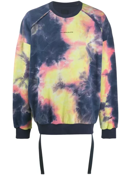 Cravată Juun.j cu decolteu rotund tie dye cu legături albastru