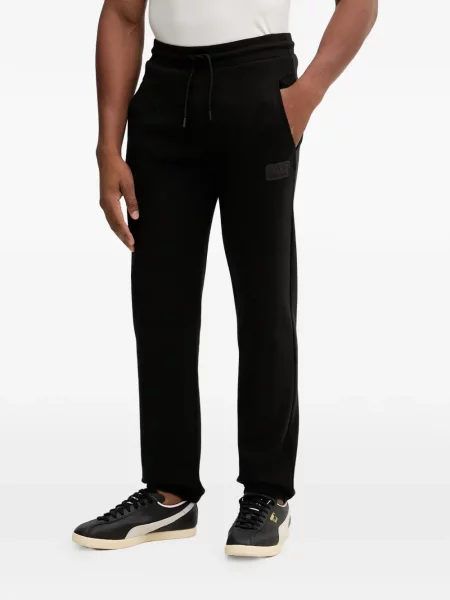 Pantaloni Ea7 Emporio Armani alergare cu autograf negru