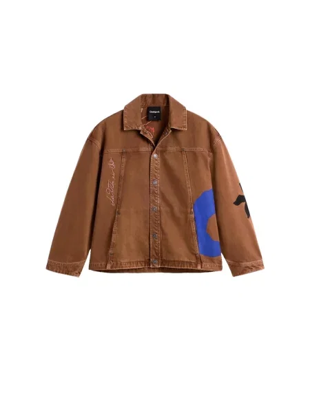 Desigual Geacă de primăvară-toamnă albastru cobalt / maro mokka negru
