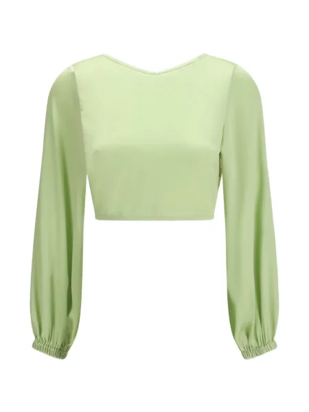 Блуза Kristina Ti с дантела връзки зелено