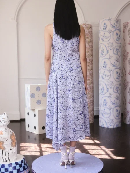 Cath Kidston Obleka temno modra / pastelno lila / svetlo lila bela