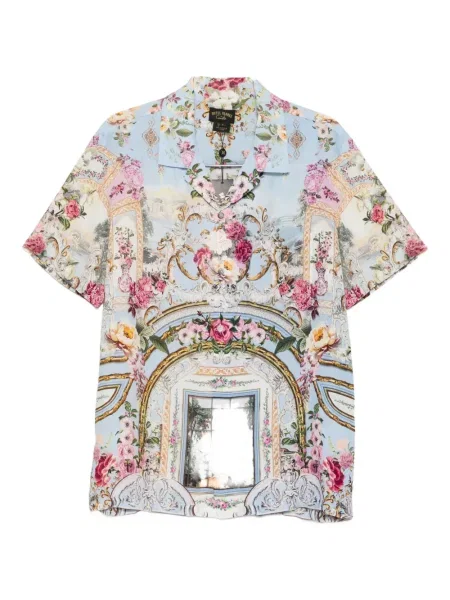 Květinová košile Camilla s potiskem modrá