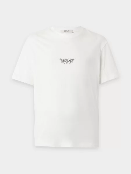 REPLAY Tricou negru alb