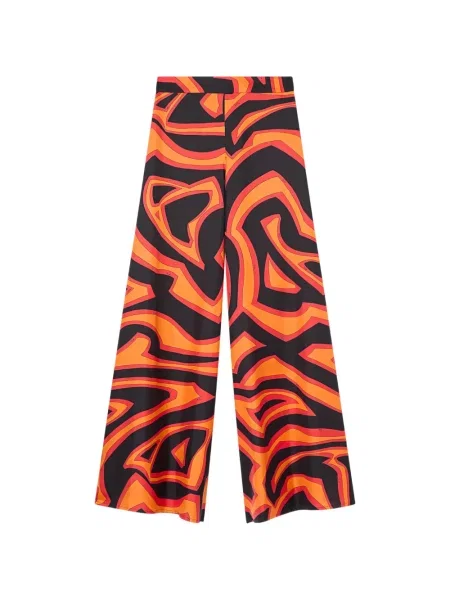 Pantaloni palazzo Pucci de mătase cu imagine negru