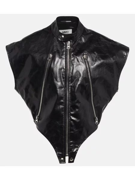 Geanta de piele Mm6 Maison Margiela negru