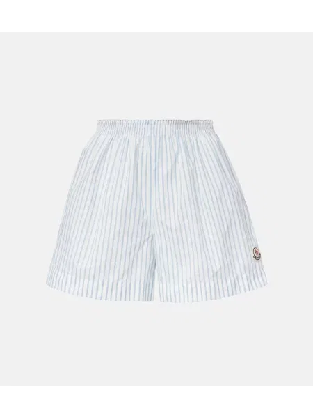 Pantaloni scurți Moncler cu dungi alb