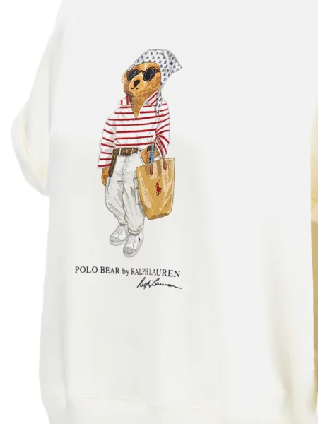 Pletena košulja Polo Ralph Lauren s vezom s halter ovratnikom bijela