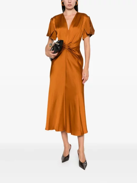 Kostiumas suknele Victoria Beckham satininis ruda