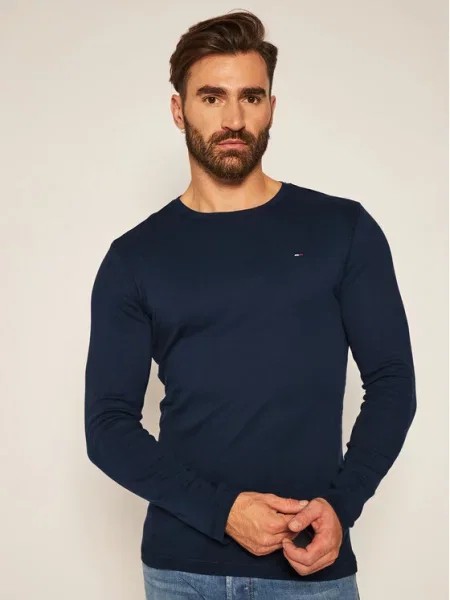 Tričko s dlouhým rukávem Tommy Jeans s dlouhými rukávy modré