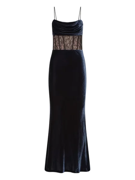 Sukienka midi Rebecca Vallance koronkowa do kolan garniturowa niebieska