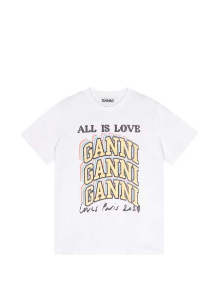 Tricou Ganni cu autograf alb
