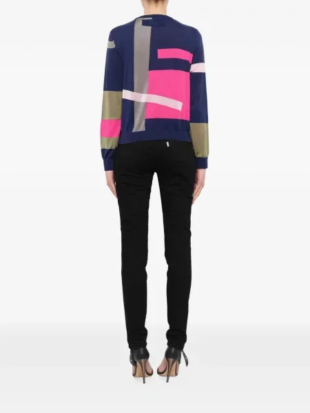 Lung pulover Kenzo cu imprimeu geometric albastru