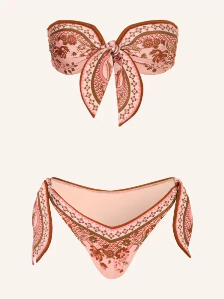 Zimmermann Bikini Bandeau Aster pink różowe