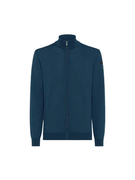 Sweter Rrd z kapturem niebieski