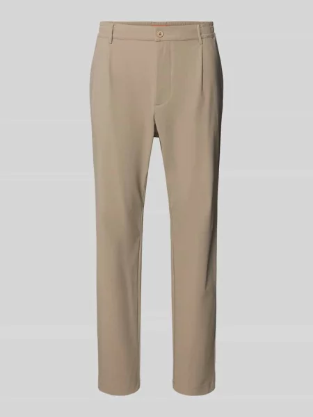 Spodnie w kroju slim fit z z lamówką na pośladkach Cruna beżowe