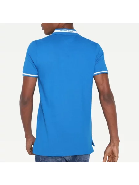 Koszulka polo Tommy Hilfiger ze stretchu niebieska