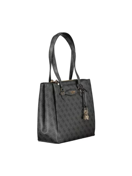 Lniana torebka Guess czarna