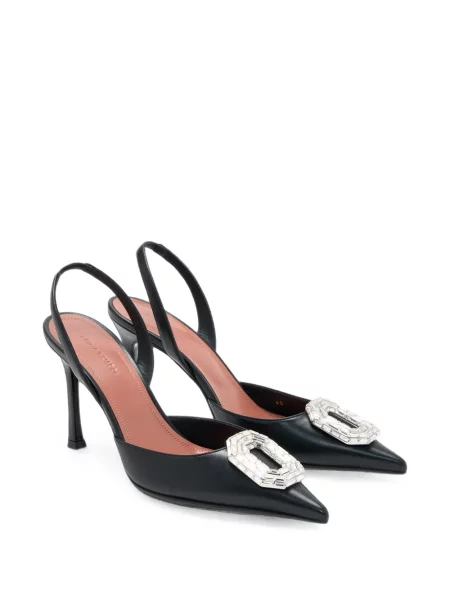 Pantofi cu toc Amina Muaddi slingback negru