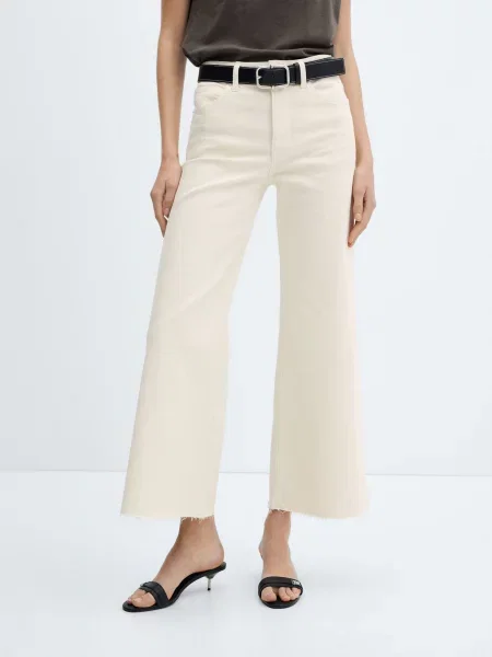 MANGO Джинси кльош бежевий