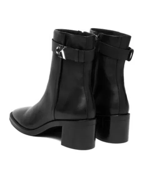 Calvin Klein Škornji Block Heel Boot W/ Metal Logo črna