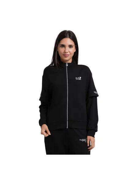 Bluza rozpinana Emporio Armani z logo czarna