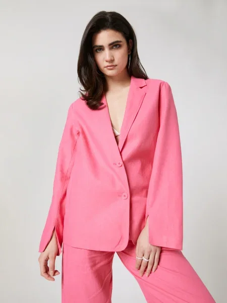 LENI KLUM x ABOUT YOU Sacou Sofia deschis roz