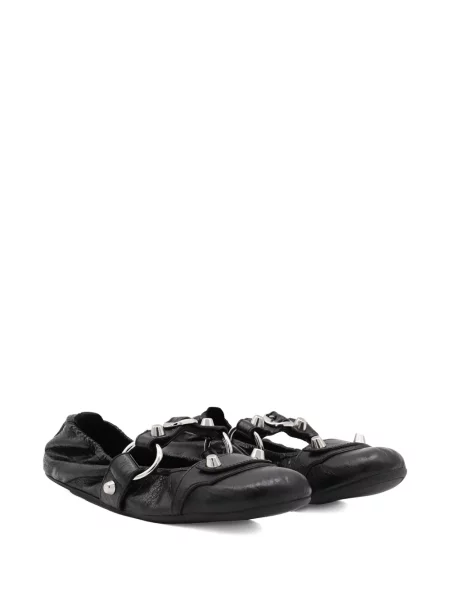 Balerini Balenciaga din piele cu cataramă negru