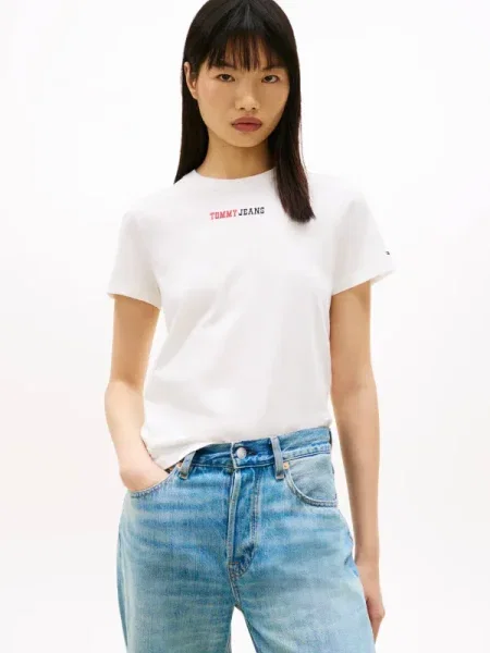 Tommy Jeans Tricou ESSENTIAL alb