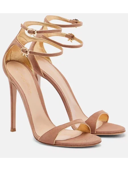 Sandale Gianvito Rossi din piele de căprioară roz