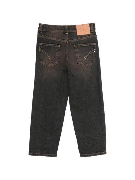 Jeansy straight leg dziecięce Dondup brązowe
