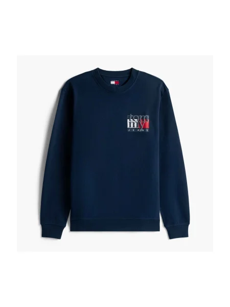 Tommy Jeans hanorac de bleumarin cu imprimeu albastru