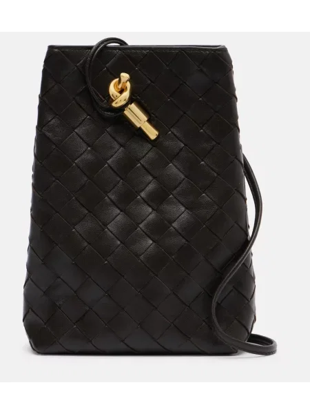 Usnjena usnjena torbica Bottega Veneta Pouch rjava