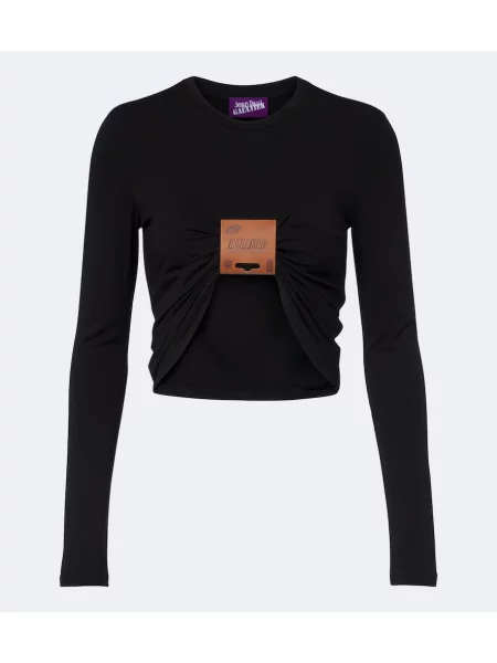 Decupat tricou Jean Paul Gaultier din piele negru