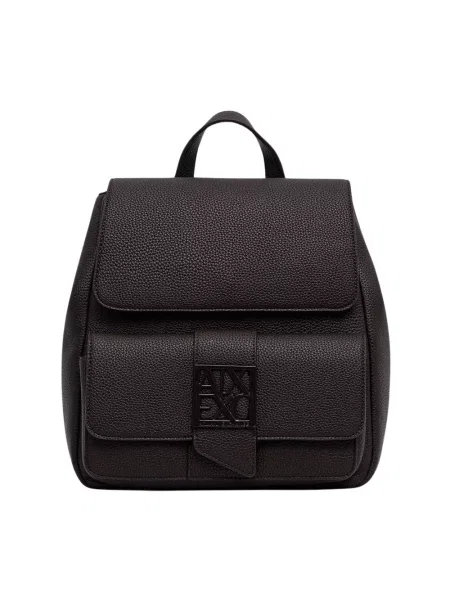Armani Exchange plecak miejski z imitacji skóry brązowy
