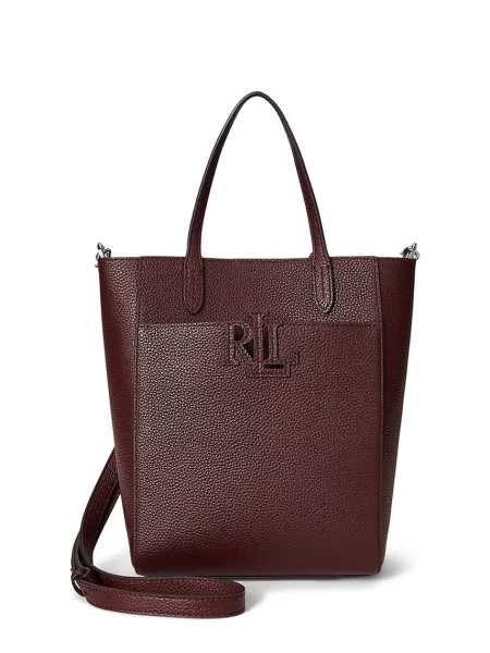 Кожена чанта Lauren Ralph Lauren кафяво