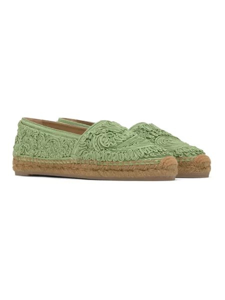 Espadryle Castaner z wzorem paisley zielone