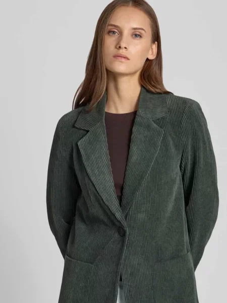Krój regular fit płaszcz z kołnierzem z połami model ASTRID' Only oliwkowy