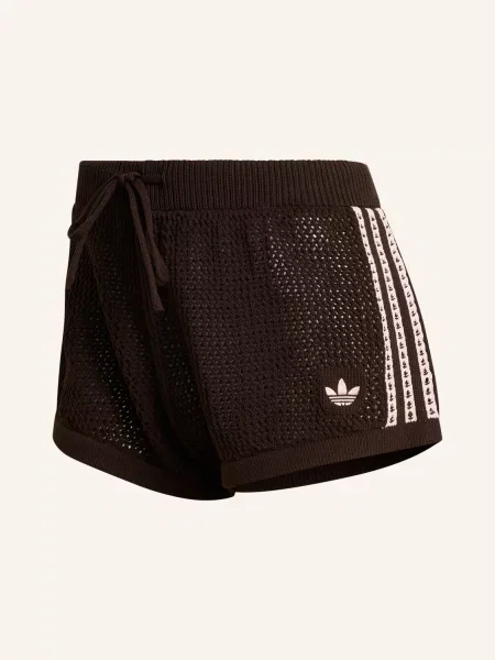 Adidas Originals Háčkované Šortky Knitted Crochet tmavě hnědá