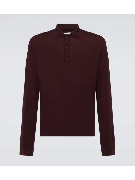 Вълнен пуловер The Row винено червено