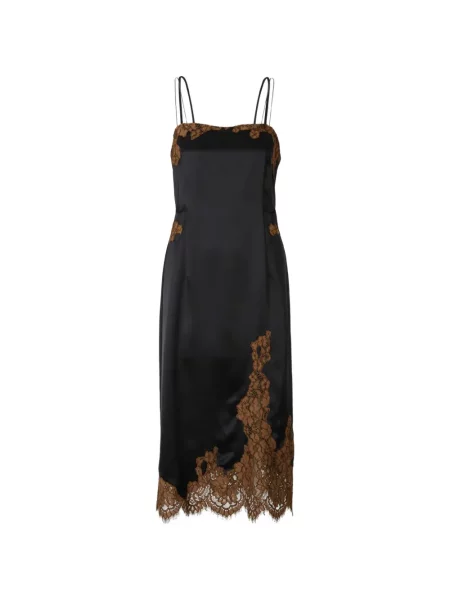 Rochie midi Dorothee Schumacher din dantelă cu bretele negru