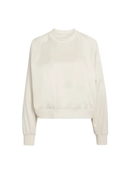 Bluza Adidas z perełkami żakardowa beżowa