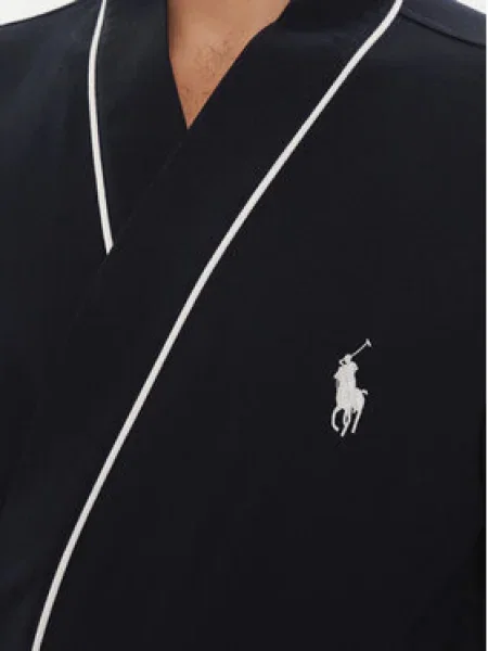 Polo Ralph Lauren Dlhý župan námornícka modrá biela