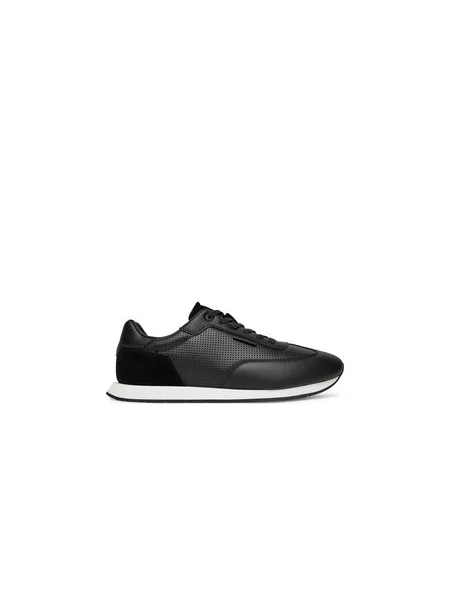 Calvin Klein Sneakersy Low Prof Runn Laceup Perf Lth černá