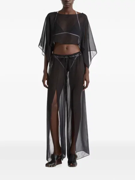 Top Balmain din șifon negru