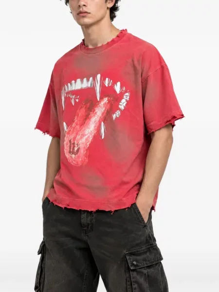 Tricou Warman zdrențuiți roșu