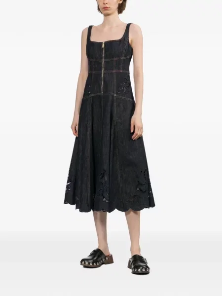 Rochie midi Self-portrait evazată albastru