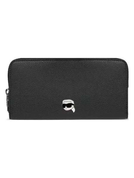 Karl Lagerfeld Πορτοφόλι Ikon Pebble Continental' μαύρο