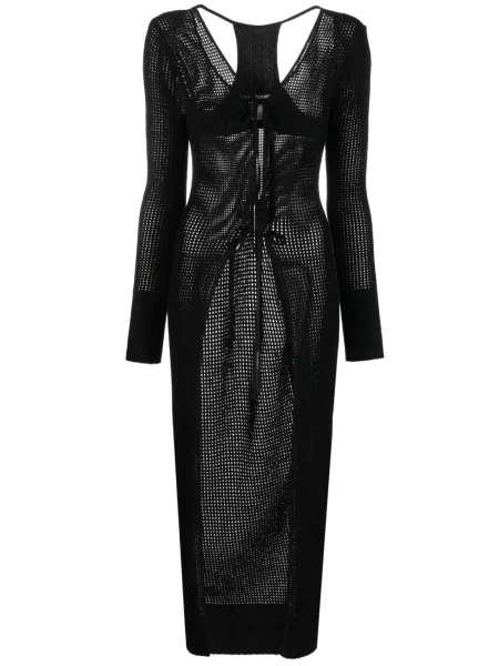 Dzianinowy przezroczysty kardigan Andreadamo czarny