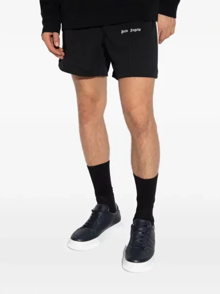 Pantaloni scurți Palm Angels cu dungi cu imagine negru